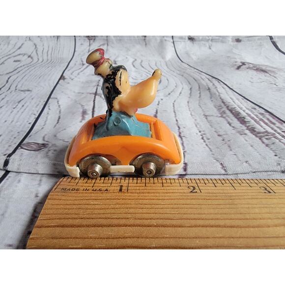 Vintage Disney's Goofy Miniature Race Cars Figurine - Orange Car Metal Wheels - Picture 6 of 6